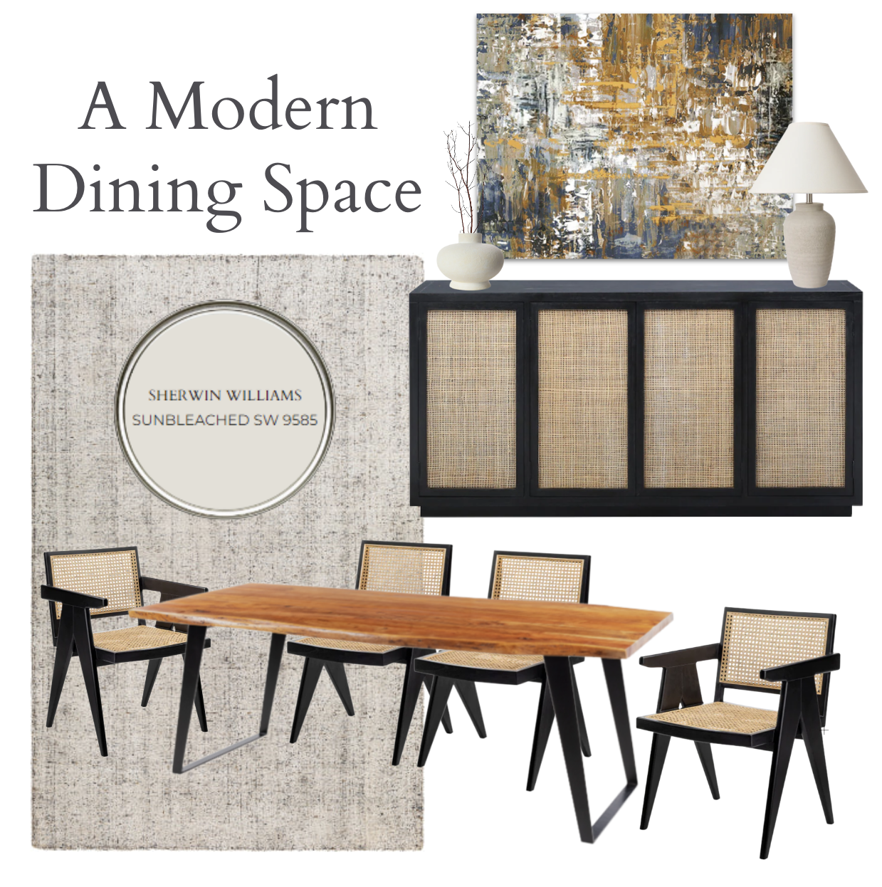 modern dining space moodboard